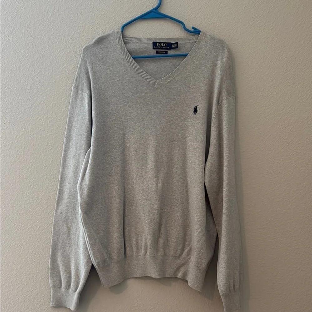 Polo by Ralph Lauren Gray V-Neck Sweater